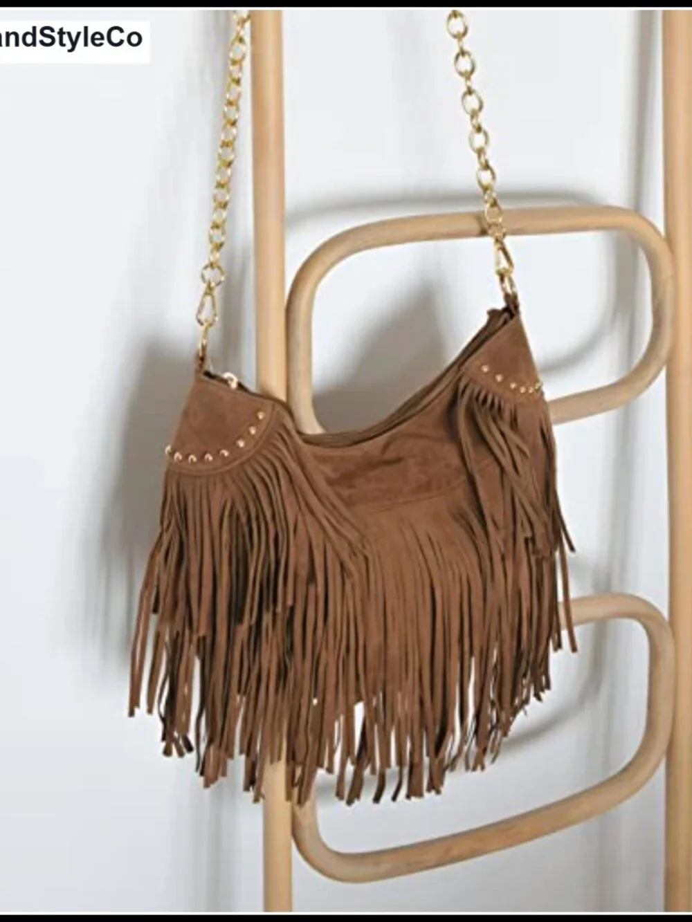 Faux Suede Leather Hobo Bag Tassel Chain Shoulder Purse Women